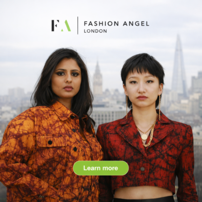 Fashion Angel London hero section with single button