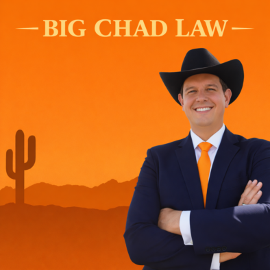 Big Chad Law desert background with orange color